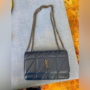 Faux YSL Navy Quilted Bag